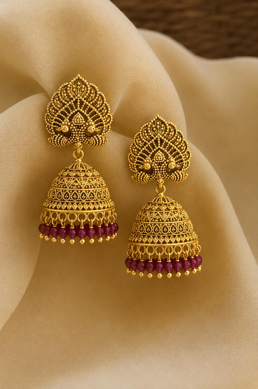Festive Exclusive Gold Finish Anantara Jhumkis