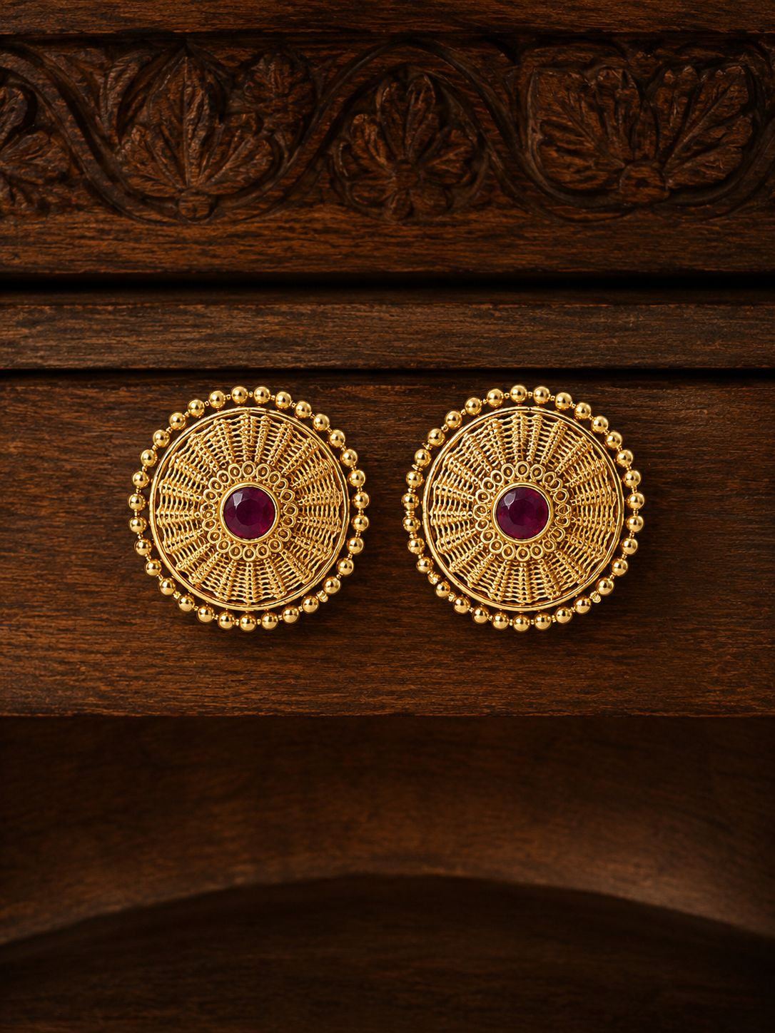 Festive Exclusive Gold Finish Sumati Stud Earrings