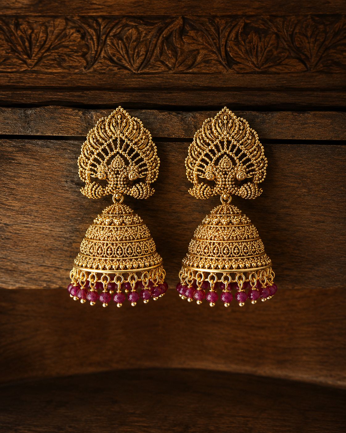 Festive Exclusive Gold Finish Anantara Jhumkis