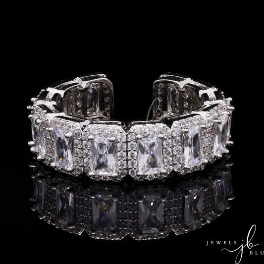Emerald Cut Solitaire Rio Adjustable Band Ring