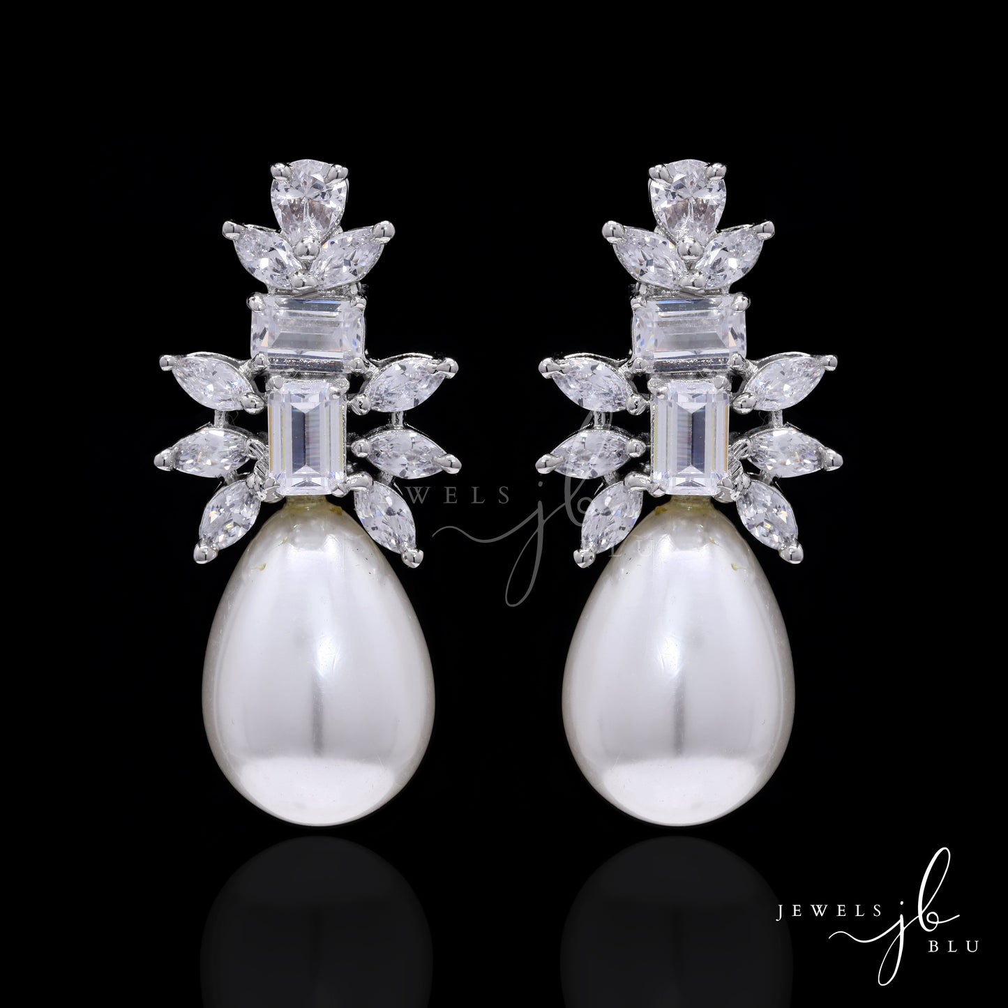 Fresh Water Pearl and American Diamond Tvilo Party Earrings