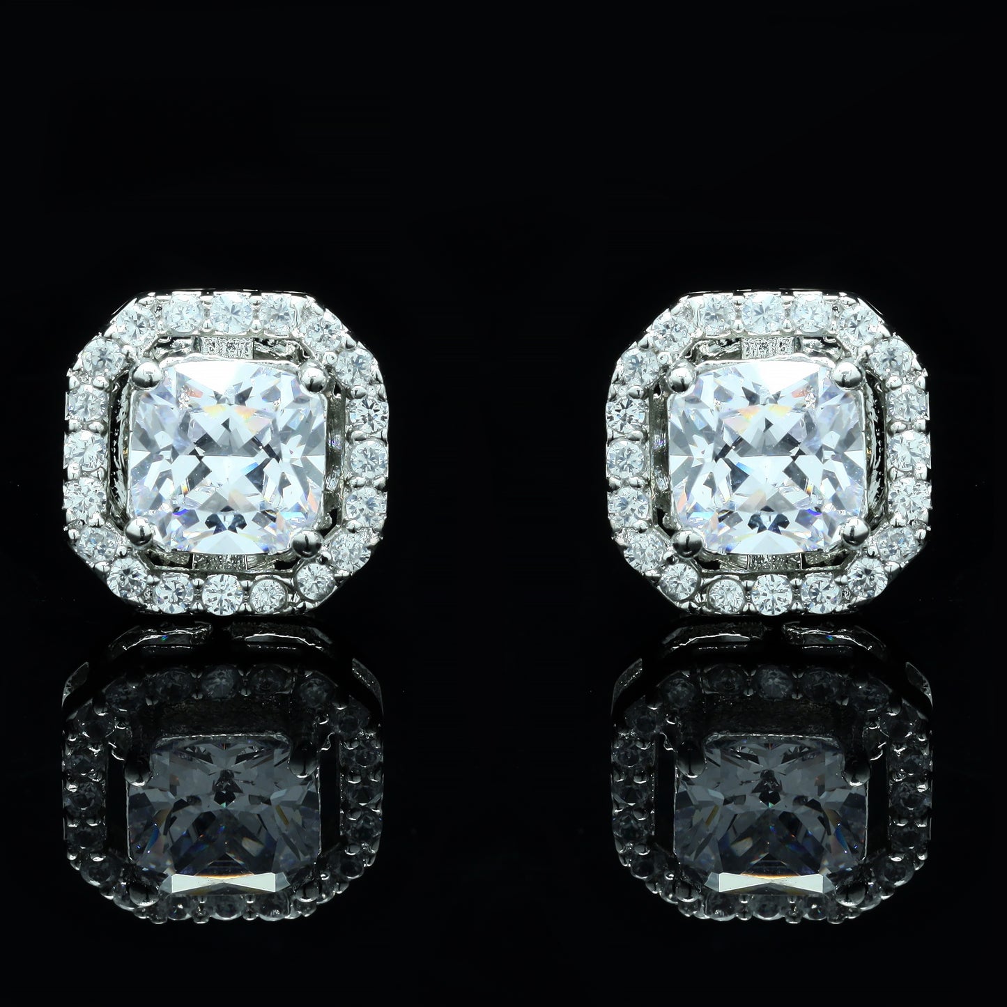 Cushion Cut Solitaire Anti Tarnish Everyday Studs