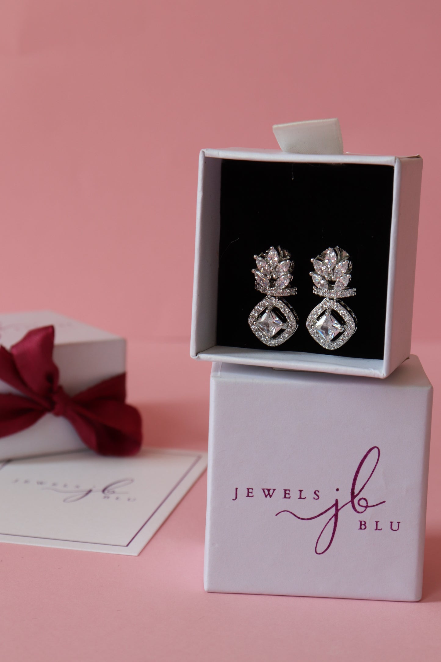 The Flora Leaf Zirconia Stud Earrings